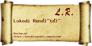 Lokodi Renátó névjegykártya